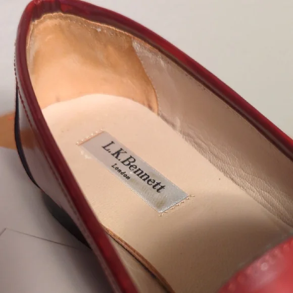 LK Bennett Burgundy Leather Loafers - Picture 3 of 9